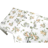 Lenjerie patut junior cu 2 piese, Qmini, Din bumbac certificat Oeko Tex Standard 100, 140 x 200 cm, Safari