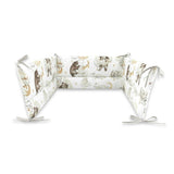 Lenjerie patut 3 piese, Qmini, Pentru patut 120x60 cm, Cu protectie laterala, Din bumbac certificat Oeko Tex Standard 100, Teddy Bear and Friends Beige