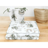 Lenjerie patut 3 piese, Qmini, Pentru patut 120x60 cm, Cu protectie laterala, Din bumbac certificat Oeko Tex Standard 100, Elephants on Rainbow