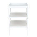 Masuta de schimbat, Qmini, Cu 2 polite pentru depozitare, Potrivita pentru saltelute de infasat de 70x50 cm, Inaltime 86 cm, Alb