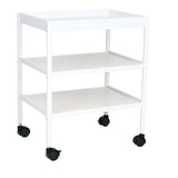 Masuta de schimbat, Qmini, Cu 2 polite pentru depozitare, Potrivita pentru saltelute de infasat de 70x50 cm, Inaltime 86 cm, Alb