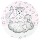 Perna bebelusi, Qmini, Ursulet, Multifunctionala, Cu doua fete, Tesatura pufoasa minky si bumbac, Materiale certificate Oeko Tex Standard 100, 30x23 cm, Minky Teddy Bear with Pink Heart
