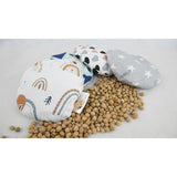 Pernuta anticolici, Qmini, Umpluta cu samburi de cirese, Cu husa din bumbac, Diametru 14 cm, Grey Stars