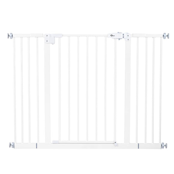 Poarta siguranta, Qmini, Thor, 74 - 109.4 cm, Inchidere automata, Sistem dublu de blocare, Otel, Garantie 5 ani, ASTM1004 si EN1930-2011, Alb