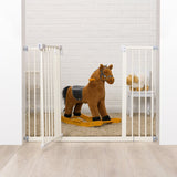 Poarta siguranta, Qmini, Thor, 74 - 109.4 cm, Inchidere automata, Sistem dublu de blocare, Otel, Garantie 5 ani, ASTM1004 si EN1930-2011, Alb