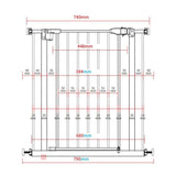 Poarta siguranta, Qmini, Thor, 74 - 109.4 cm, Inchidere automata, Sistem dublu de blocare, Otel, Garantie 5 ani, ASTM1004 si EN1930-2011, Alb