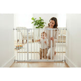 Poarta siguranta, Qmini, Thor, 74 - 109.4 cm, Inchidere automata, Sistem dublu de blocare, Otel, Garantie 5 ani, ASTM1004 si EN1930-2011, Alb