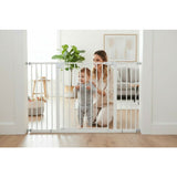 Poarta siguranta, Qmini, Thor, 74 - 109.4 cm, Inchidere automata, Sistem dublu de blocare, Otel, Garantie 5 ani, ASTM1004 si EN1930-2011, Alb