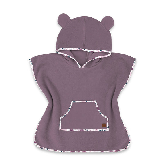 Poncho baie, Qmini, Cu gluga, buzunar si urechi, Materiale certificate Oeko Tex Standard 100, 1 - 4 ani, Heather