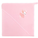 Prosop cu gluga, Qmini, Din bumbac, 80x80 cm, Pink