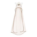 Prosop cu gluga, Qmini, Cu urechi, Din bumbac, Dimensiune mare 80x80 cm, Ecru Qwl