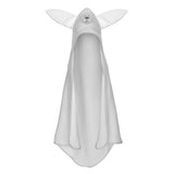 Prosop cu gluga, Qmini, Cu urechi, Din bumbac, Dimensiune mare 80x80 cm, Gray Rabbit