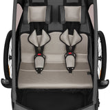 Carucior si remorca de bicicleta, Lionelo, Cama, Multifunctional, Pentru 1 sau 2 copii, Cu sistem de absorbtie a socurilor SIQ, Geamuri cu protectie solara, Negru