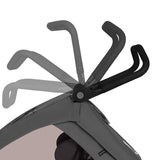 Carucior si remorca de bicicleta, Lionelo, Cama, Multifunctional, Pentru 1 sau 2 copii, Cu sistem de absorbtie a socurilor SIQ, Geamuri cu protectie solara, Negru