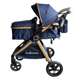 Carucior model 2 in 1 Belecoo XID, reversibil ,cu pliere compacta, 0-36 luni, BBDXIDA
