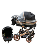 Carucior 3in1 Teknum Jack , 0-36 luni, transformabil, reversibil, ultrapliabil,  culoare NEGRU