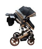 Carucior 3in1 Teknum Jack , 0-36 luni, transformabil, reversibil, ultrapliabil,  culoare NEGRU