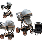 Carucior Teknum Jack model 3in1 , 0-36 luni, transformabil, reversibil, ultrapliabil,  culoare GRI, BBD588G