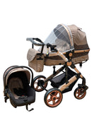 Carucior 3in1 , Teknum Jack 0-36 luni, transformabil, reversibil, ultrapliabil,  culoare BEJ