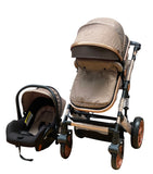 Carucior 3in1 , Teknum Jack 0-36 luni, transformabil, reversibil, ultrapliabil,  culoare BEJ