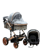 Carucior Teknum Jack model 3in1 , 0-36 luni, transformabil, reversibil, ultrapliabil,  culoare GRI, BBD588G