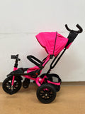 Tricicleta roti cauciuc plin, cu pozitie somn, scaun rotativ, muzica si lumini,culoare  ROZ, BBD5299RZ