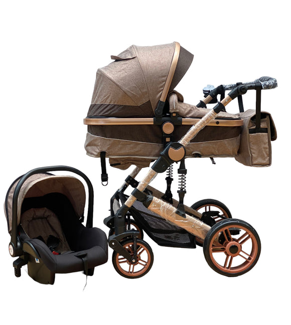 Carucior 3in1 , Teknum Jack 0-36 luni, transformabil, reversibil, ultrapliabil,  culoare BEJ