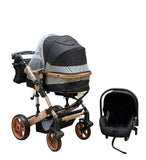 Carucior 3in1 Teknum Jack , 0-36 luni, transformabil, reversibil, ultrapliabil,  culoare NEGRU