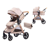 Carucior 2 in 1 Belecoo XID, cu inchidere compacta, 0-36 luni, reversibil BEJ