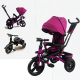 Tricicleta  plus 8 luni evolutiva, cu pozitie de somn, scaun rotativ si muzica distractiva, culoare MOV, BBD5099EVAM