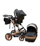 Carucior 3in1 Teknum Jack , 0-36 luni, transformabil, reversibil, ultrapliabil,  culoare NEGRU