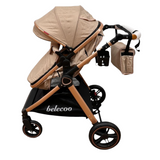 Carucior 2 in 1 Belecoo XID, cu inchidere compacta, 0-36 luni, reversibil BEJ