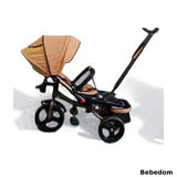 Tricicleta Jazz +8 luni pozitie de somn, scaun rotativ si muzica distractiva, Bej, Cadrul maroniu