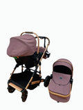 Carucior 3 in 1, Kidilo, cu suspensii, Geanta termica pentru accesorii si salteluta, Landou reversibil, Cadru aluminiu, BBDA10PURPLE