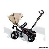 Tricicleta  Jazz +8 luni evolutiva, cu pozitie de somn, scaun rotativ si muzica distractiva, culoare BEJ, Cadrul maroniu