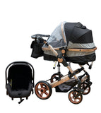 Carucior 3in1 Teknum Jack , 0-36 luni, transformabil, reversibil, ultrapliabil,  culoare NEGRU