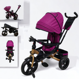 Tricicleta cu pozitie de somn, scaun rotativ si muzica distractiva, Mov 5099NWM