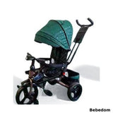 Tricicleta Jazz + 8 luni cu pozitie de somn, scaun rotativ si muzica distractiva, Verde Smarald , Cadrul Maroniu