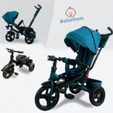 Tricicleta  plus 8 luni evolutiva, cu pozitie de somn, scaun rotativ si muzica distractiva, culoare TURCOAZ, BBD5099EVAT