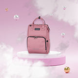 Rucsac pentru mamici, Petite&Mars, Jack, Cu 11 compartimente, Cu buzunare termice, Saltea de infasat inclusa, 30 x 42 x 15 cm, Dusty Rose