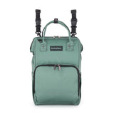Rucsac pentru mamici, Petite&Mars, Jack, Cu 11 compartimente, Cu buzunare termice, Saltea de infasat inclusa, 30 x 42 x 15 cm, Misty Green