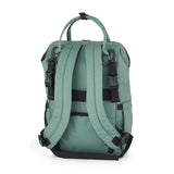 Rucsac pentru mamici, Petite&Mars, Jack, Cu 11 compartimente, Cu buzunare termice, Saltea de infasat inclusa, 30 x 42 x 15 cm, Misty Green
