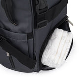 Rucsac pentru mamici, Petite&Mars, Jack, Cu 11 compartimente, Cu buzunare termice, Saltea de infasat inclusa, 30 x 42 x 15 cm, Ultimate Grey