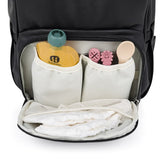 Rucsac pentru mamici, Petite&Mars, Jasper, Cu 12 compartimente, Cu buzunare termice, Saltea de infasat inclusa, 27 x 41 x 14 cm, Absolute Black