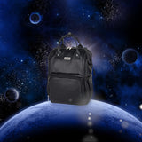 Rucsac pentru mamici, Petite&Mars, Jasper, Cu 12 compartimente, Cu buzunare termice, Saltea de infasat inclusa, 27 x 41 x 14 cm, Absolute Black