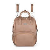 Rucsac pentru mamici, Petite&Mars, Jasper, Cu 12 compartimente, Cu buzunare termice, Saltea de infasat inclusa, 27 x 41 x 14 cm, Camel Beige