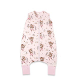 Sac de dormit, MimiNu, Cu picioruse, De iarna, Din bumbac certificat Oeko Tex Standard 100, Cu fermoar pe mijloc, 87 cm, 3 luni - 2.5 ani, 2.5 Tog, Design, Little Ballerina Pink