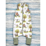 Sac de dormit, Qmini, Cu picioruse, De iarna, Din bumbac certificat Oeko Tex Standard 100, Cu fermoar, 103 cm, M, Fox on bikes Natural