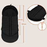 Sac de iarna, Lionelo, Oli, Pentru carucior, landou sau scaun auto, 101x45 cm, Impermeabil, Rezistent pana la -20 grade, Extensibil, Negru