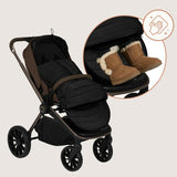 Sac de iarna, Lionelo, Oli, Pentru carucior, landou sau scaun auto, 101x45 cm, Impermeabil, Rezistent pana la -20 grade, Extensibil, Negru